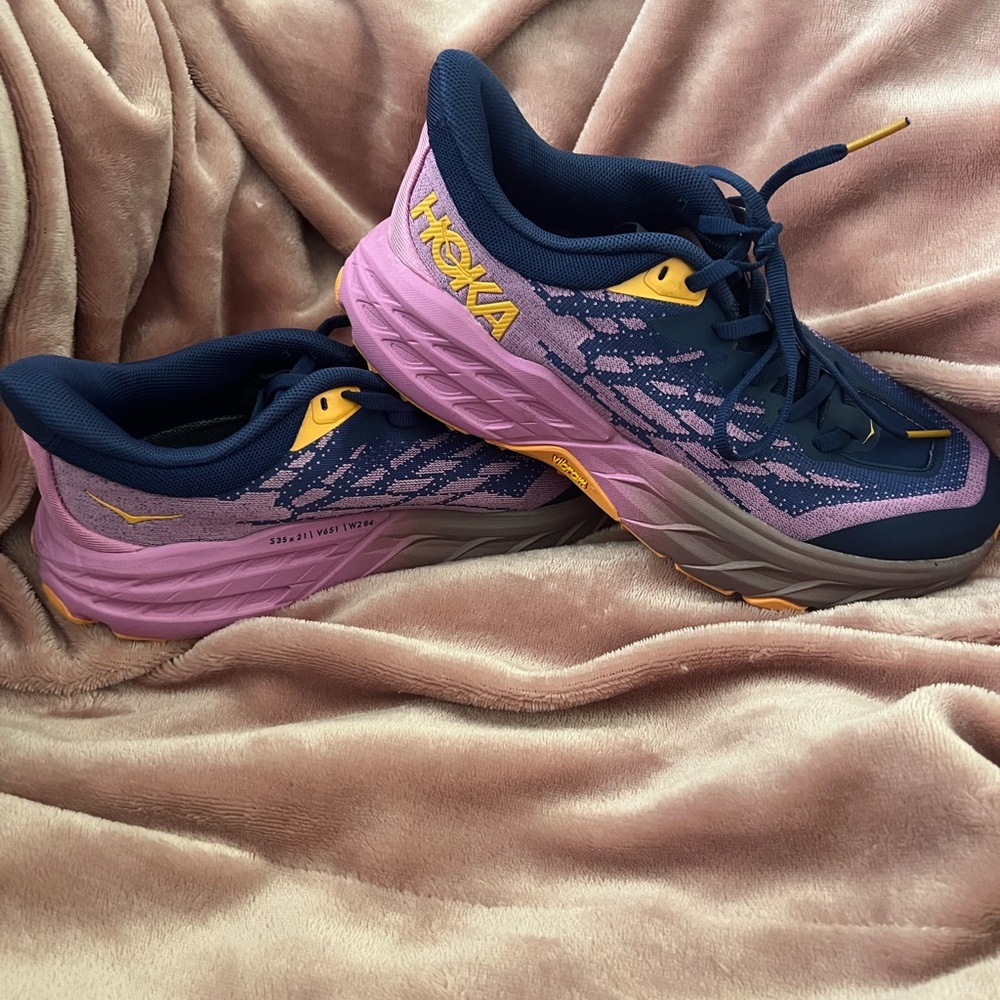 Hoka Purple and Blue Athletic Shoes with Breathable Mesh